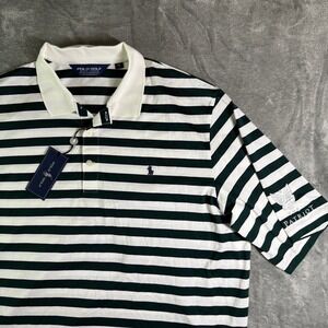 Polo Golf Striped Polo Shirt The Patriot Golfing Casual XL NWT